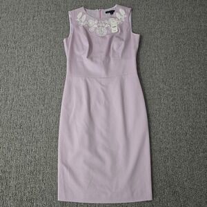 New Brooks Brothers Lillac Sheath Dress Womens 2 Embroidered Sleeveless Preppy